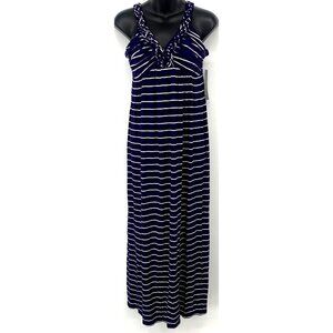 Design History Dress Size S Small Navy White Stripe Braided Maxi Tank Women New